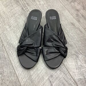 Eileen Fisher Vow Nappa Twist Mule Sandals Size 6